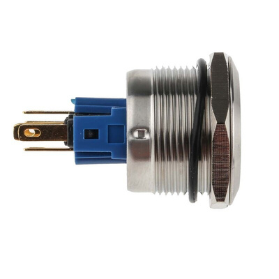 RS PRO Illuminated Push Button Switch, Momentary, Panel Mount, 22mm Cutout, SPDT, Blue LED, 250V ac, IP65, IP67