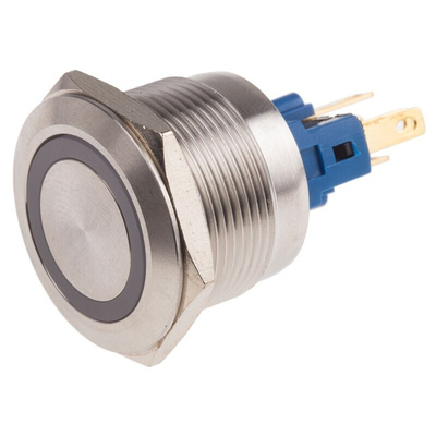 RS PRO Illuminated Push Button Switch, Momentary, Panel Mount, 22mm Cutout, SPDT, Green LED, 250V ac, IP65, IP67