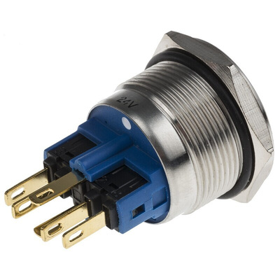 RS PRO Illuminated Push Button Switch, Momentary, Panel Mount, 22mm Cutout, SPDT, White LED, 250V ac, IP65, IP67