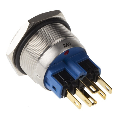 RS PRO Illuminated Push Button Switch, Momentary, Panel Mount, 22mm Cutout, SPDT, Red LED, 250V ac, IP65, IP67