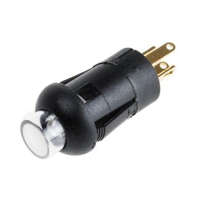 RS PRO Illuminated Miniature Push Button Switch, Momentary, PCB, 8mm Cutout, SPST, Blue, Green LED, 30V dc