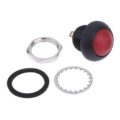 RS PRO Miniature Push Button Switch, On-(Off), Panel Mount, 13.6mm Cutout, SPST, 30V dc, IP67
