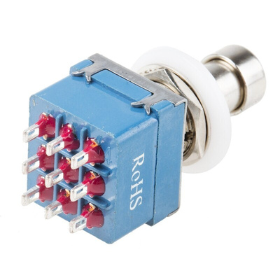 RS PRO Push Button Switch, Latching, PCB, 12.2mm Cutout, 3PDT