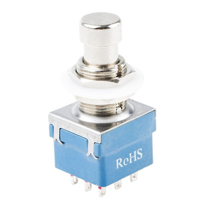 RS PRO Push Button Switch, Latching, PCB, 12.2mm Cutout, 3PDT