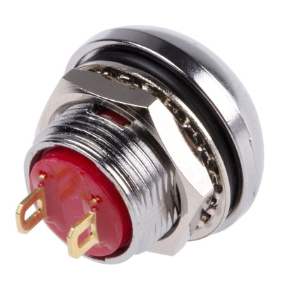 RS PRO Miniature Push Button Switch, Momentary, Panel Mount, 13.6mm Cutout, SPST, 250 V ac @ 200 mA, 50 V dc @ 200 mA,