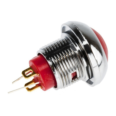 RS PRO Illuminated Miniature Push Button Switch, Momentary, Panel Mount, 13.6mm Cutout, SPST, Yellow LED, 250 V ac @