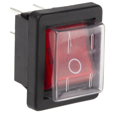 Arcolectric (Bulgin) Ltd Illuminated DPST, On-Off Rocker Switch Panel Mount