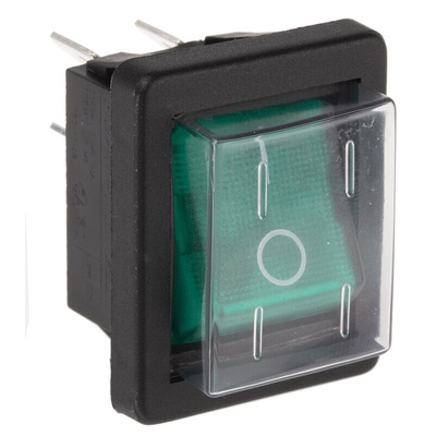 Arcolectric (Bulgin) Ltd Illuminated DPST, On-Off Rocker Switch Panel Mount