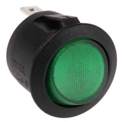 RS PRO Illuminated SPST, On-Off Rocker Switch Panel Mount