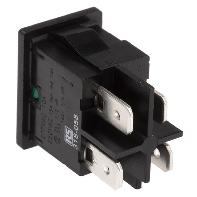 Arcolectric (Bulgin) Ltd Illuminated DPST, On-Off Rocker Switch Panel Mount