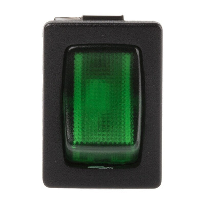 RS PRO Illuminated SPST, On-Off Rocker Switch Panel Mount