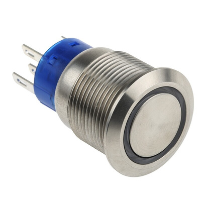 RS PRO Illuminated Push Button Switch, Momentary, Panel Mount, 19.2mm Cutout, SPDT, White LED, 250V ac, IP67