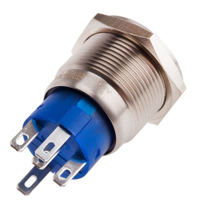 RS PRO Illuminated Push Button Switch, Momentary, Panel Mount, 19.2mm Cutout, SPDT, Red LED, 250V ac, IP67