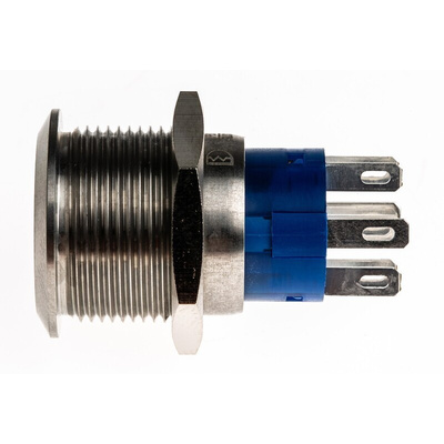 RS PRO Illuminated Push Button Switch, Latching, Panel Mount, 19.2mm Cutout, DPDT, White LED, 250V ac, IP67