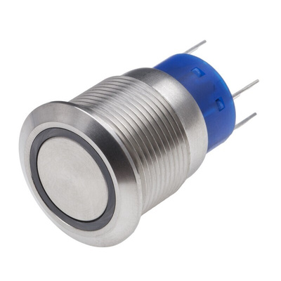 RS PRO Illuminated Push Button Switch, Latching, Panel Mount, 19.2mm Cutout, SPDT, Green LED, 250V ac, IP67