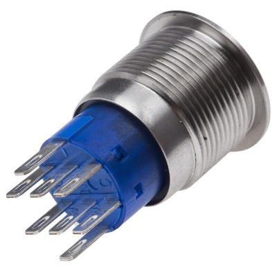 RS PRO Illuminated Push Button Switch, Momentary, Panel Mount, 19.2mm Cutout, DPDT, Green LED, 250V ac, IP67