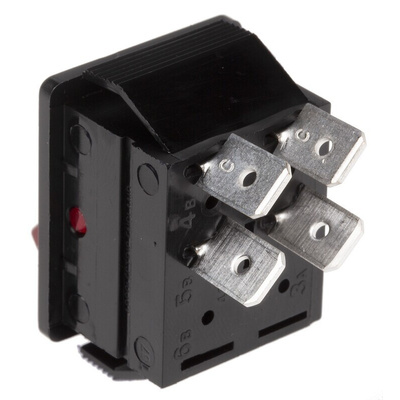 Arcolectric (Bulgin) Ltd Illuminated DPST, On-Off Rocker Switch Panel Mount