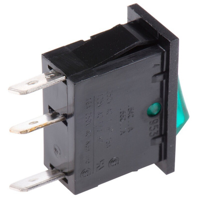 Arcolectric (Bulgin) Ltd Illuminated SPST, On-Off Rocker Switch Panel Mount