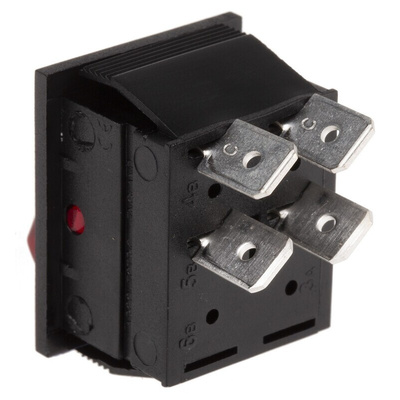 Arcolectric (Bulgin) Ltd Illuminated DPST, On-Off Rocker Switch Panel Mount