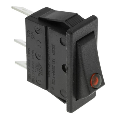 Arcolectric (Bulgin) Ltd Illuminated SPST, On-Off Rocker Switch Panel Mount