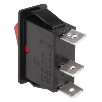 Arcolectric (Bulgin) Ltd Illuminated SPST, On-Off Rocker Switch Panel Mount