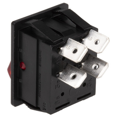 Arcolectric (Bulgin) Ltd Illuminated DPST, On-Off Rocker Switch Panel Mount