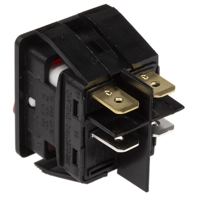 Arcolectric (Bulgin) Ltd Illuminated DPST, On-Off Rocker Switch Panel Mount