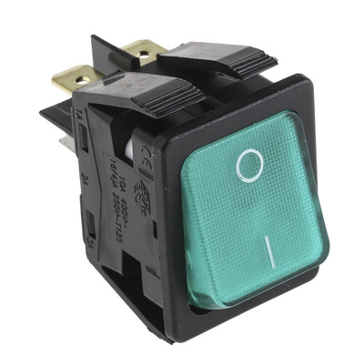 Arcolectric (Bulgin) Ltd Illuminated DPST, On-Off Rocker Switch Panel Mount