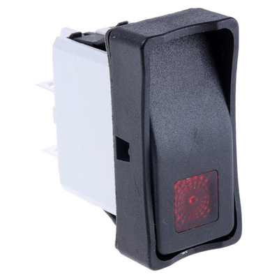 APEM Illuminated DPST, On-Off Rocker Switch Panel Mount