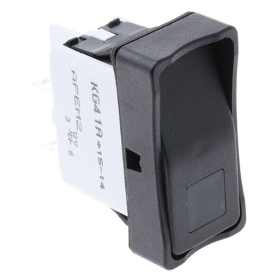 APEM Illuminated DPST, On-Off Rocker Switch Panel Mount