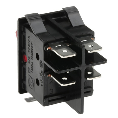 ZF Illuminated DPST, On-None-Off Rocker Switch Panel Mount