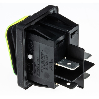 Molveno Illuminated DPST, On-None-Off Rocker Switch Panel Mount