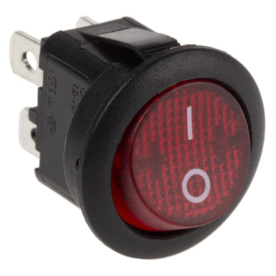 APEM Illuminated DPST, On-Off Rocker Switch Panel Mount