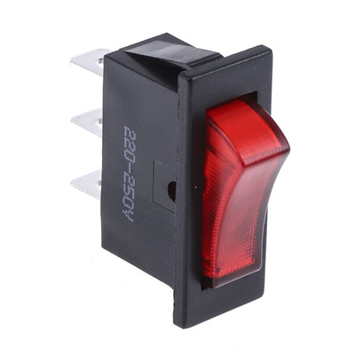 TE Connectivity Illuminated SPST, On-Off Rocker Switch Panel Mount