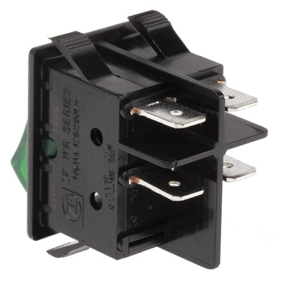 ZF Illuminated DPST, On-None-Off Rocker Switch Panel Mount