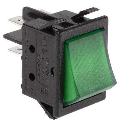 ZF Illuminated DPST, On-None-Off Rocker Switch Panel Mount