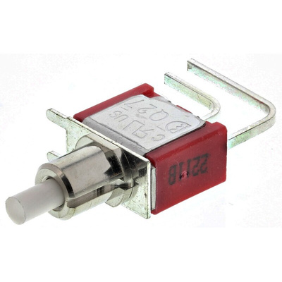 RS PRO Push Button Switch, Momentary, PCB, 6.35mm Cutout, SPDT, 32/50/125V ac