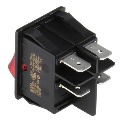 Molveno Illuminated DPST, On-None-Off Rocker Switch Panel Mount