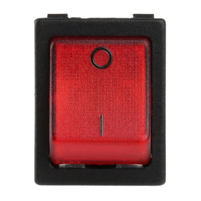 Molveno Illuminated DPST, On-None-Off Rocker Switch Panel Mount