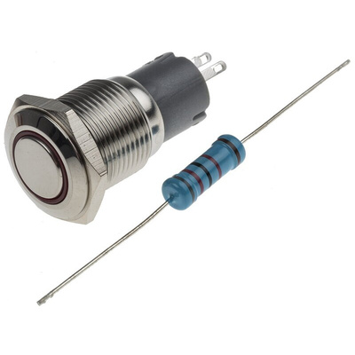 RS PRO Illuminated Push Button Switch, Latching, Panel Mount, 16mm Cutout, SPDT, Red LED, 250V ac, IP65, IP67