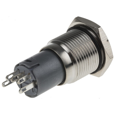 RS PRO Illuminated Push Button Switch, Latching, Panel Mount, 16mm Cutout, SPDT, Yellow LED, 250V ac, IP65, IP67