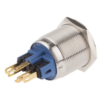 RS PRO Illuminated Push Button Switch, Latching, Panel Mount, 22mm Cutout, SPDT, Red LED, 250V ac, IP65, IP67
