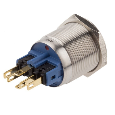 RS PRO Illuminated Push Button Switch, Latching, Panel Mount, 22mm Cutout, SPDT, Red LED, 250V ac, IP65, IP67