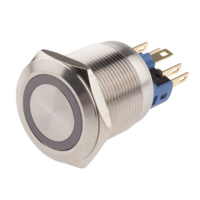 RS PRO Illuminated Push Button Switch, Latching, Panel Mount, 22mm Cutout, SPDT, Red LED, 250V ac, IP65, IP67