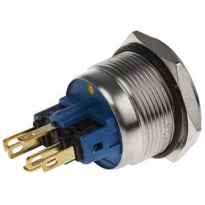 RS PRO Illuminated Push Button Switch, Momentary, Panel Mount, 22mm Cutout, SPDT, Yellow LED, 250V ac, IP65, IP67