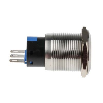 RS PRO Push Button Switch, Momentary, Panel Mount, 19mm Cutout, SPDT, 250V ac, IP65, IP67