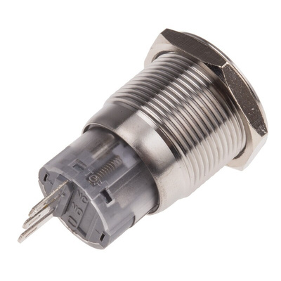 RS PRO Push Button Switch, Latching, Panel Mount, 19mm Cutout, SPDT, 250V ac, IP65, IP67
