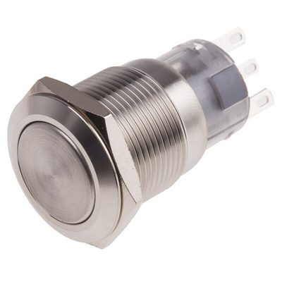 RS PRO Push Button Switch, Latching, Panel Mount, 19mm Cutout, SPDT, 250V ac, IP65, IP67