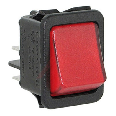 ZF Illuminated DPST, On-None-Off Rocker Switch Panel Mount