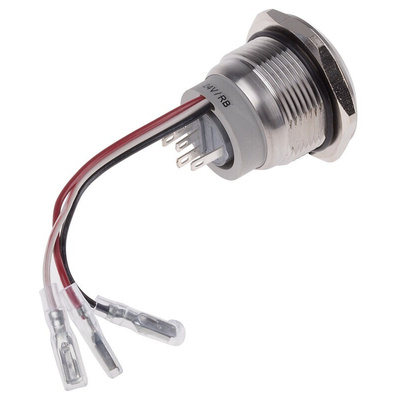 RS PRO Illuminated Push Button Switch, Momentary, Panel Mount, 30.2mm Cutout, SPDT, Blue, Green, Red LED, 24V, IP67